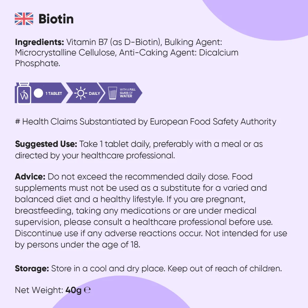 Biotin Vitamin B7 Tablets - Image 7