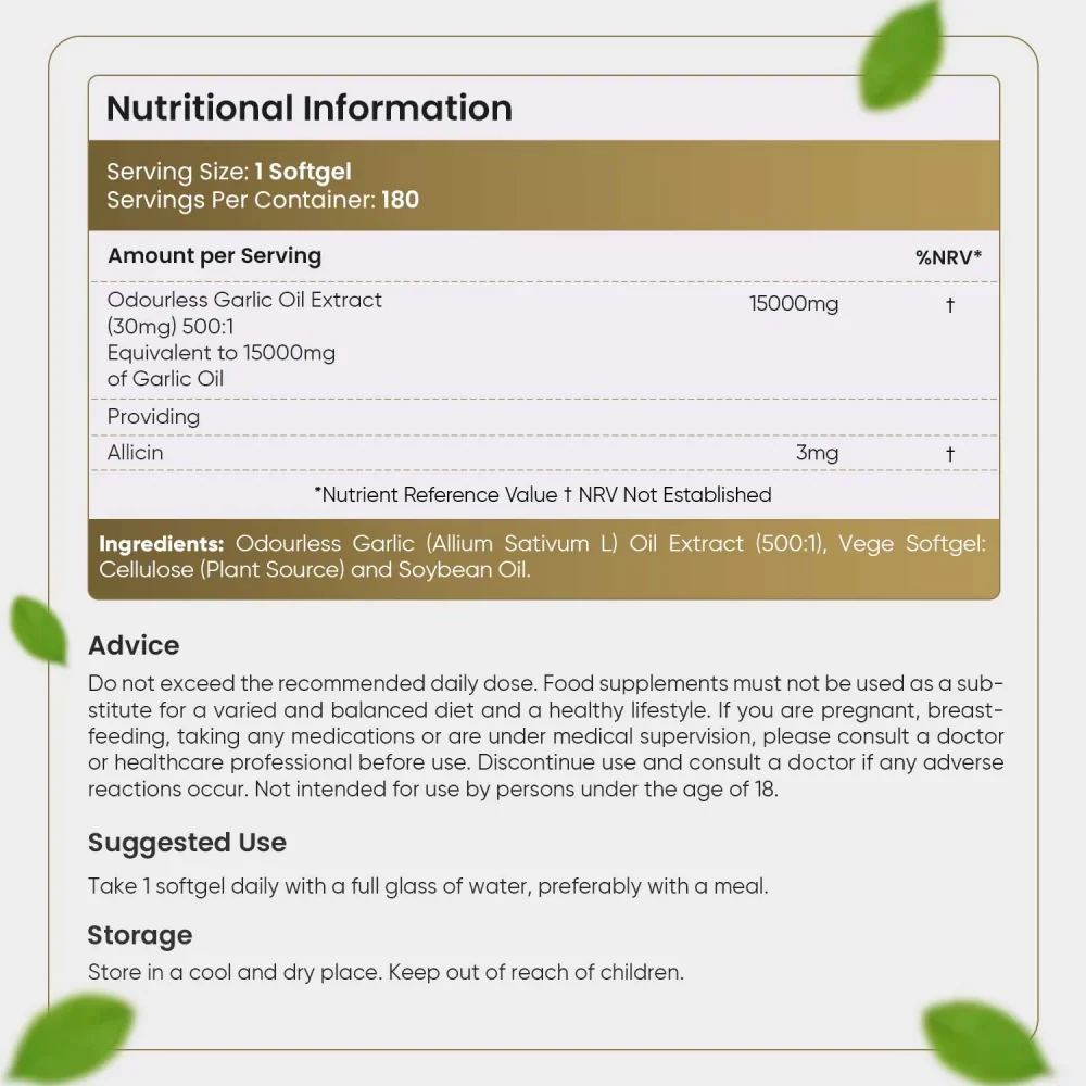 Odourless Garlic Oil Softgel Capsules - Image 6