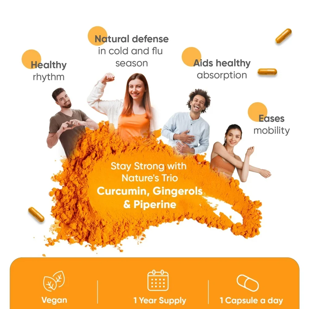 Organic Turmeric with Ginger & Black Pepper  Capsules - Image 3
