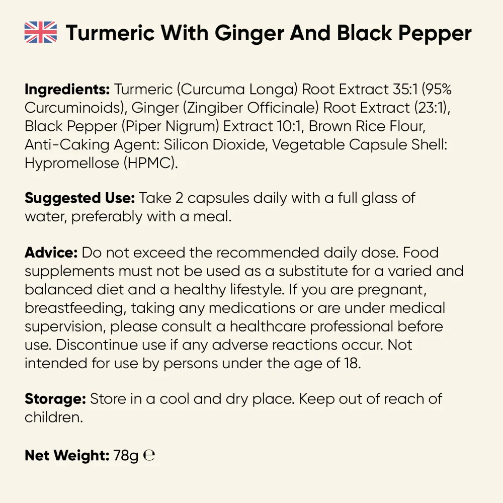 Turmeric With Ginger and Black Pepper Capsules - Image 8