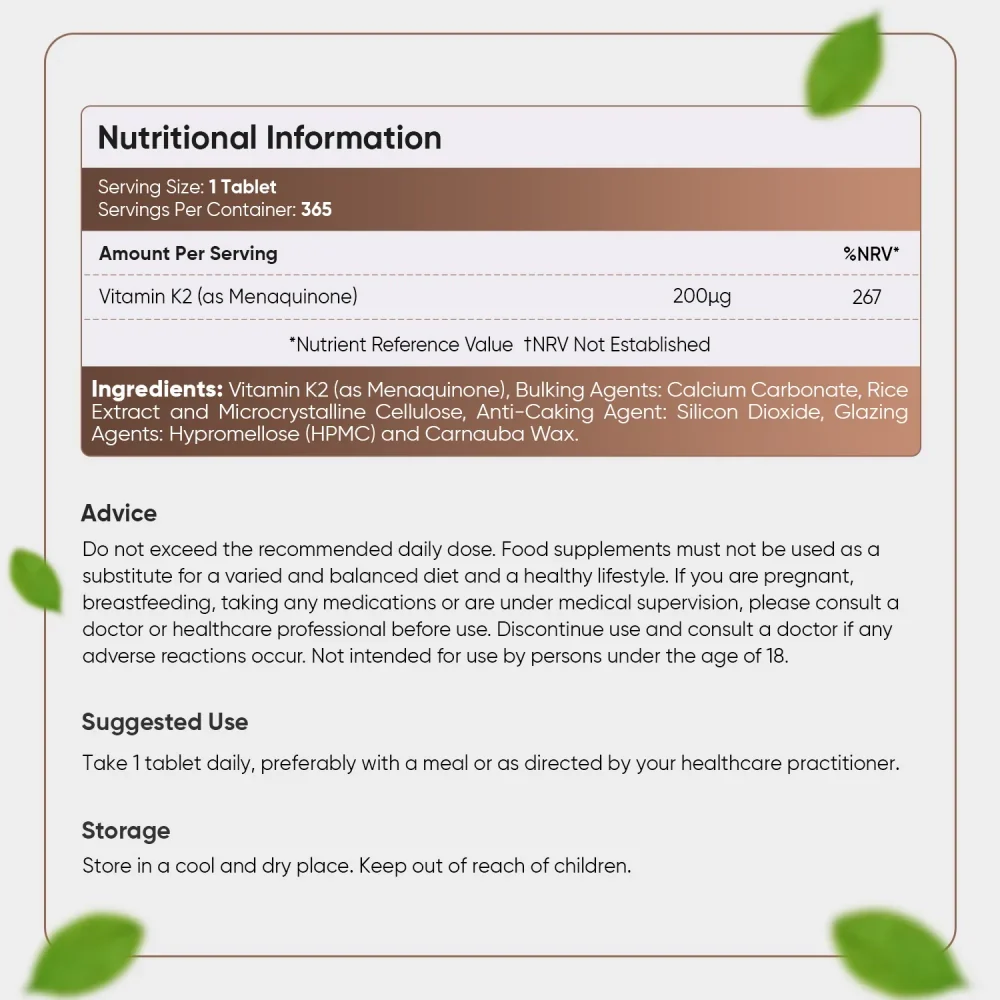 Vitamin K2 MK-7 Tablets - Image 7